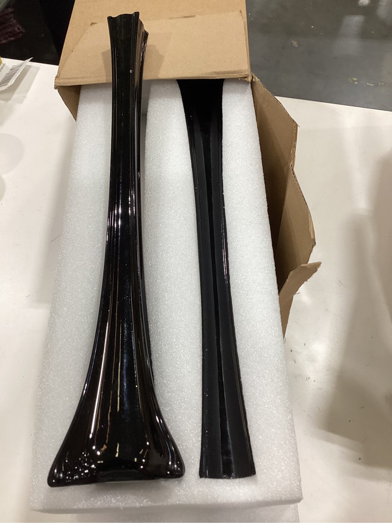 Condition photo showing Good Condition for roshtia 6 pcs eiffel tower vase bulk 16 inch flute vases tall glass long skinny base glass for wedding centerpiece flowers home table decorations formal dinners (black) black 6