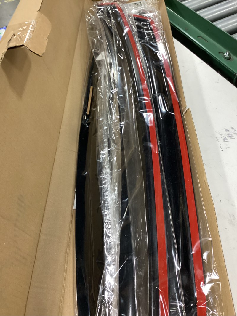 Condition photo showing As Is for window visor for toyota prius 2010-2015, out-channel rain guards shields vent deflector shade wind dark smoke 2011 2012 2013 2014, tape-on outside-mount, 4pcs for 2010-2015 | toyota prius | out-channel