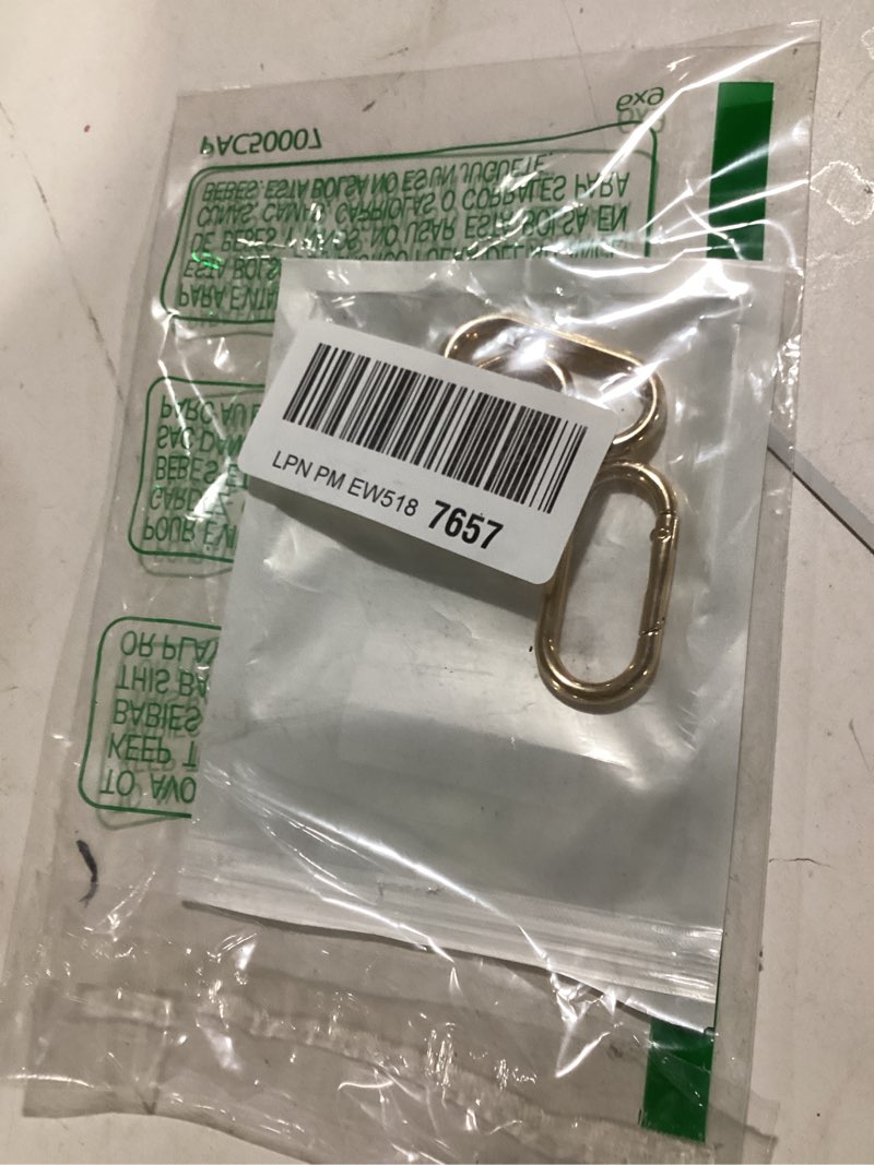Condition photo showing New/Like New for 3pcs Oval Spring Ring Clips, Metal Keyring Purse Clip, Heavy Duty Opening O Ring Carabiner for Keychains,Backpacks, Keys Light Gold
