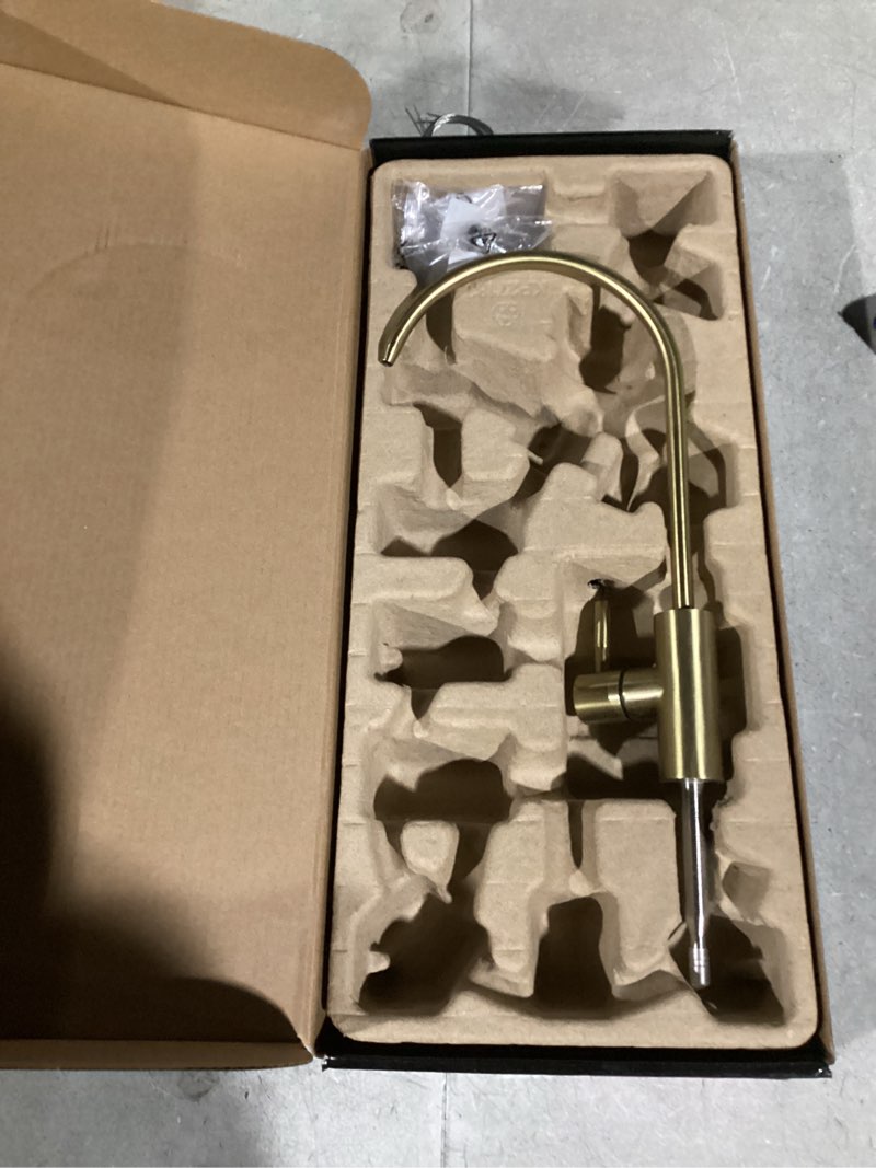 Condition photo showing As Is for KRAUS Purita 100% Lead-Free Kitchen Water Filter Faucet in Spot Free Antique Champagne Bronze, FF-100SFACB Spot-Free Antique Champagne Bronze Filter Faucet