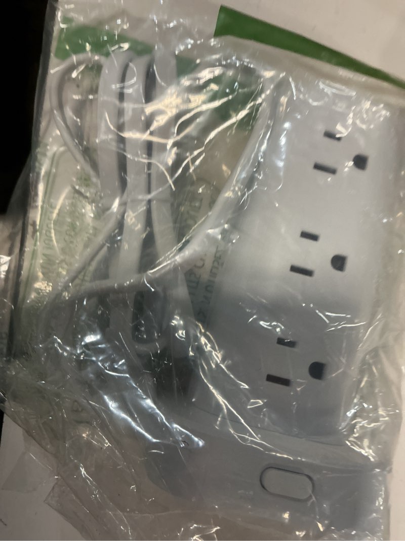 Condition photo showing Good Condition for Power Strip Tower with Multiple Outlets, Flat Plug Surge Protector Tower Extension Cord with 12 AC Outlets 4 USB Ports (2 USB C), 6FT Cord Power Tower Surge Protector for Home Office Dorm Room, White 6FT White