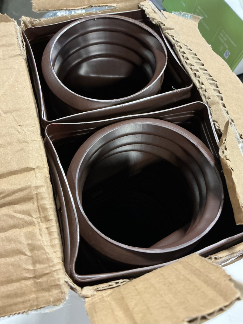 Condition photo showing New/Like New for 2 pack rain gutter downspout extensions flexible,downspout extender diverter extendable from 21" to 58". drain pipe connector extendable for most residential downspouts (brown)