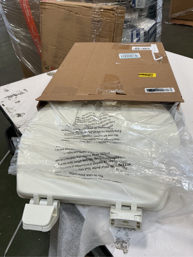 Condition photo showing Good Condition for Centoco Round Toilet Seat, Heavy-Duty Wood Core with Plastic Scratch-Resistant Finish, Closed Front with Cover, Residential, Made in the USA, 700-001, White White Round Standard / Made in the USA