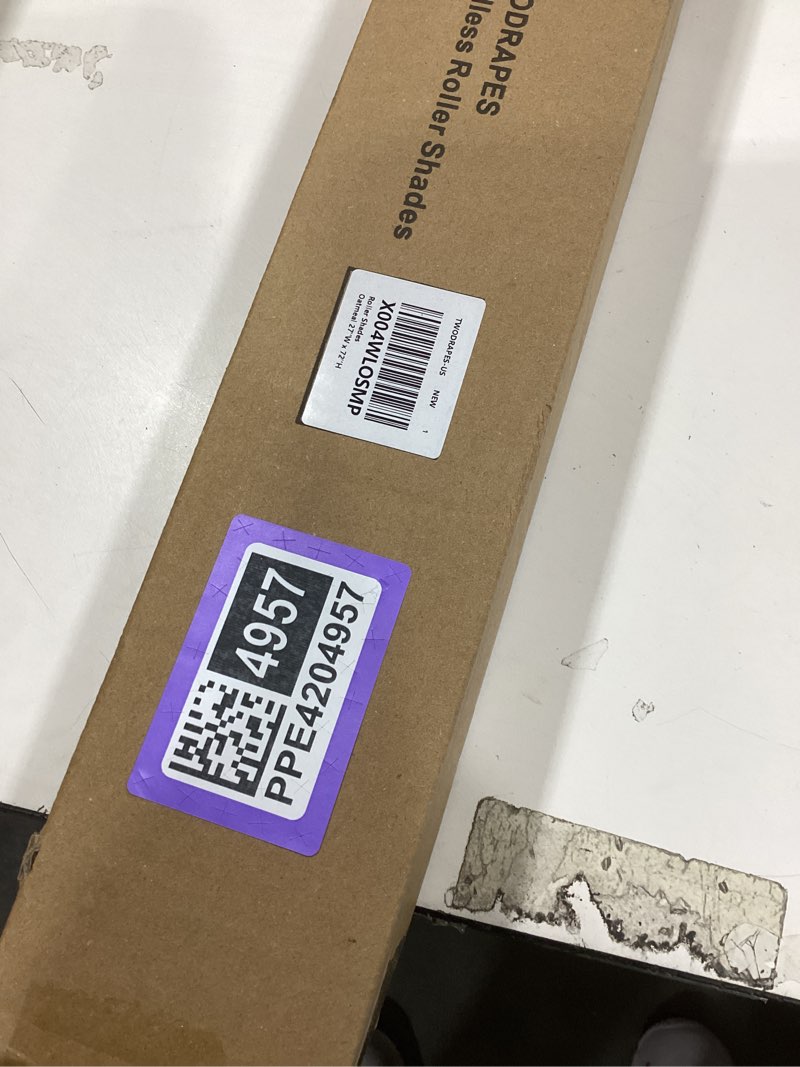 Condition photo showing Good Condition for 100% blackout cordless roller shades for bedroom free-stop blinds with valance uv protection black out linen shades blinds for indoor bathroom windows living room beige oatmeal 27" w x 72" h oatmeal 27"w x 72"h