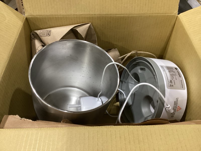 Condition photo showing Good Condition for USED NOT TESTED Stainless Steel Humidifier, 4L Ultrasonic Cool Mist Humidifiers with Only 3 Parts Easy to Clean, Top Fill Humidifier with 1-9H Timer, 28dB Whisper-Quiet, Filterless for Bedroom Large Room