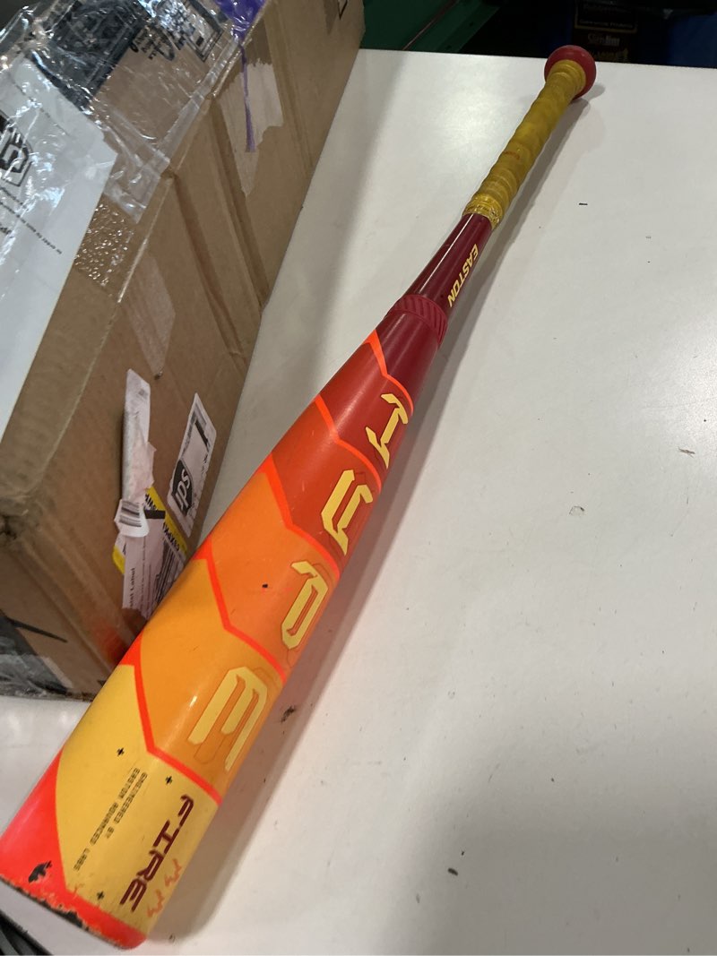 Condition photo showing Good Condition for Easton Hype Fire USA 2025 Baseball Bat 2 5/8” Red Orange Yellow 31\" 23 Oz