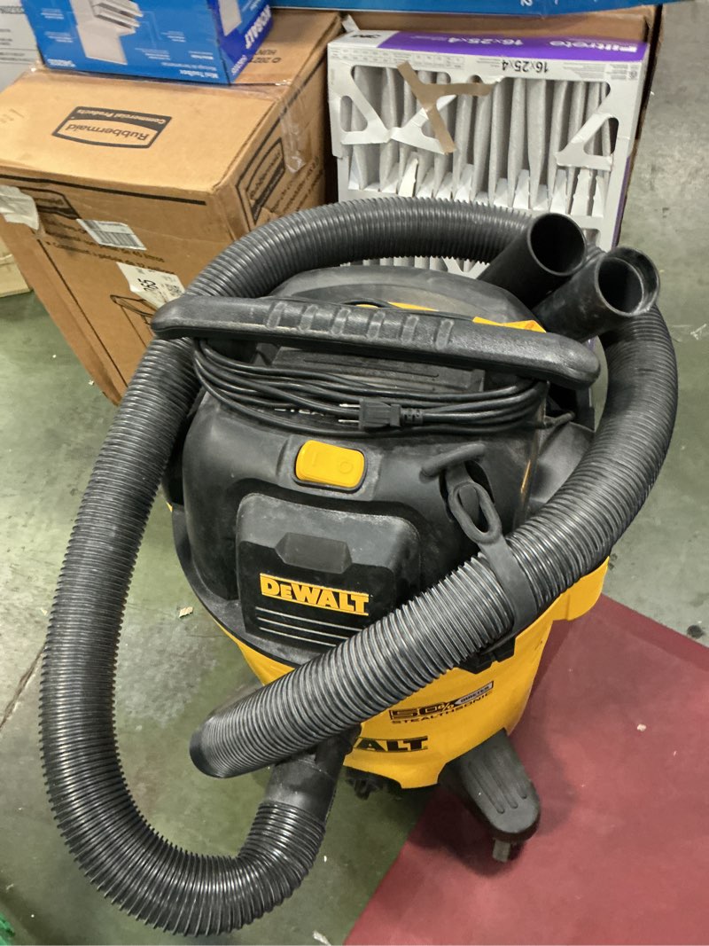 Condition photo showing As Is for DEWALT 6 Gallon STEALTHSONIC Wet Dry Shop Vac, Powerful Suction & Portable Shop Vacuum with Attachments, Ultra Quiet Heavy Duty Shopvac for Home, Garage, Car, Workshop, Jobsite, DXV06P-QT, 5 Peak HP