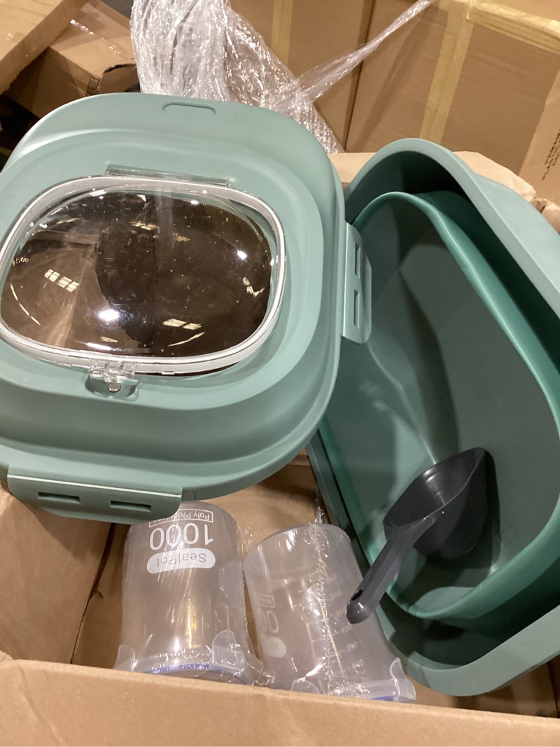 airtight dog food storage container, collapsible dog food container with lid, wheels, date track, large pet food storage container