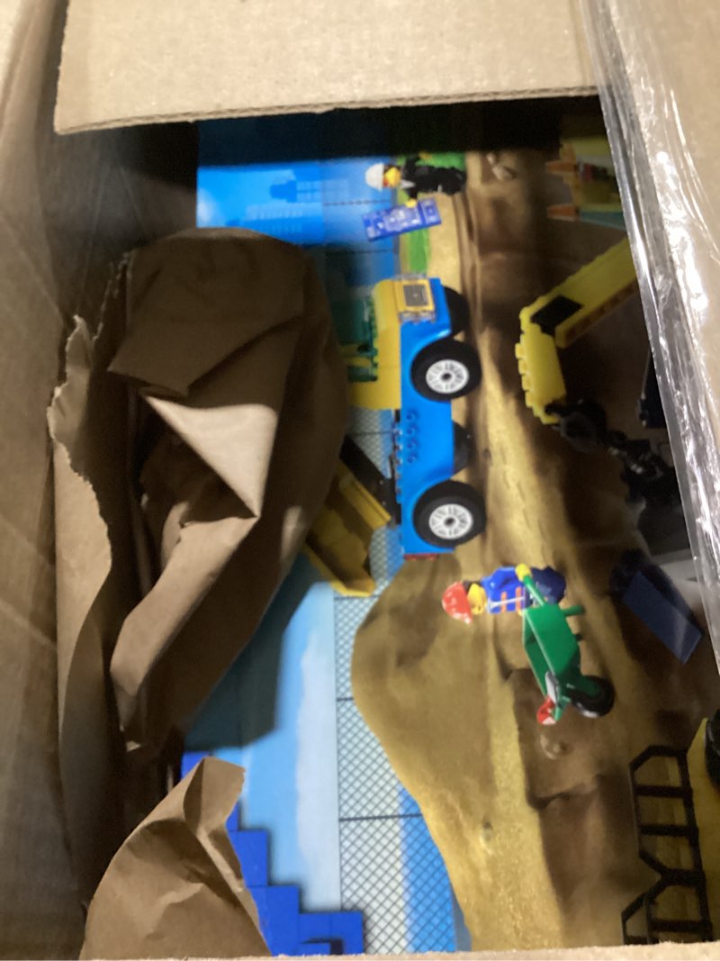 Condition photo showing Good Condition for lego city construction trucks and wrecking ball crane 60391 building toy set for toddler kids ages 4+, includes 3 construction vehicles, an abandoned house and 3 minifigures for pretend play standard packaging