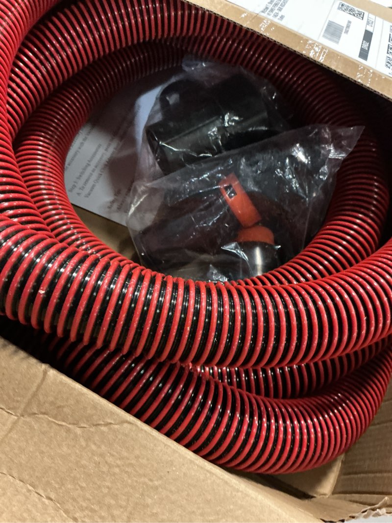 Condition photo showing Good Condition for 16FT Shop Vac Hose, Dust Collection Hose Kit for Home&Shop Vacuums System with 6 Adapters for Woodworking Power Tool & Sander, Compatible with festool/dewalt/bosch/ryobi/makita, etc Most Multi-Brands 16 FT Hose with 6 Adapters