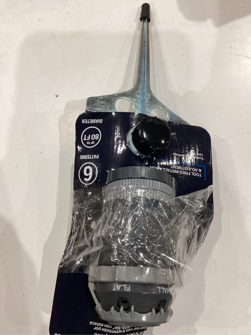 Condition photo showing As Is for orbit h2o-6 5000-sq ft rotating spike lawn sprinkler