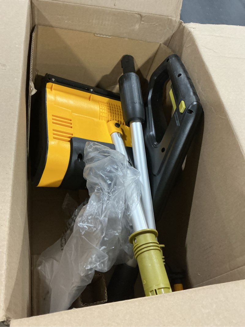 Condition photo showing As Is for Cordless Snow Shovel Compatible with DeWalt 20V Battery, 12" Electric Snow Blower with 20FT Max Throw & Adjustable Handle & Safety Switch, Snow Thrower for Driveway, Deck, Patio, Steps (NO Battery) Yellow