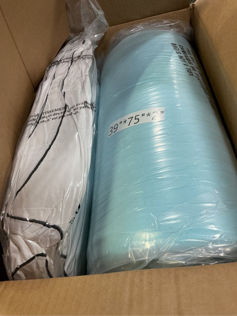 Condition photo showing New/Like New for MASVIS Twin Size Dual Layer 4 Inch Memory Foam Mattress Topper, 2 Inch Gel Memory Foam and 2 Inch Cooling Pillow Top Mattress Pad Cover for Back Pain, Medium Support Twin 2"Memory Foam+2"Mattress Topper