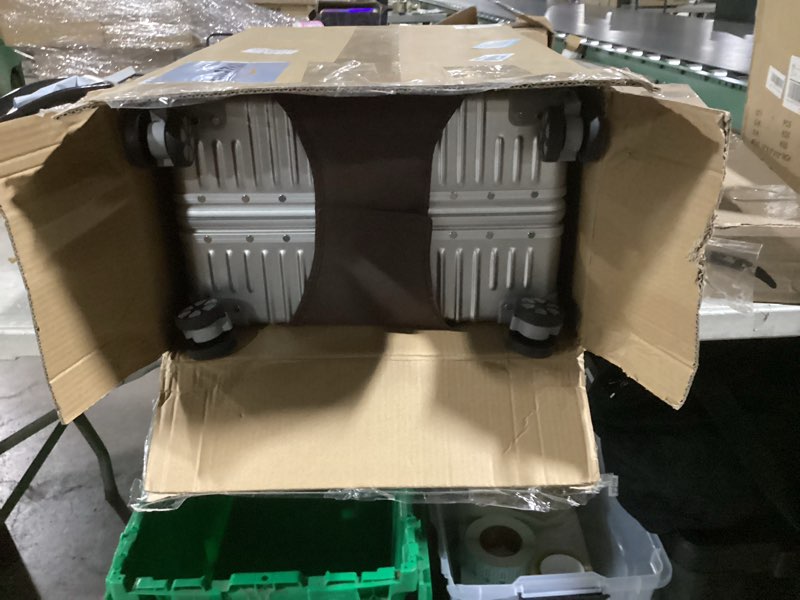 Condition photo showing Good Condition for HotWay 24 Inch Checked in Luggage with Aluminum Frame,PC Hard Shell Suitcase with Spinner Wheels and TSA Lock, Large Suitcase for Travel Silver (PC+Aluminum) Checked in 24inch