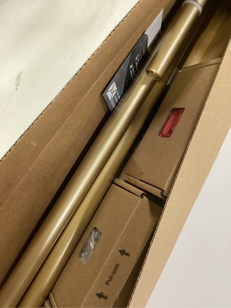 Condition photo showing Good Condition for tonial 3/4 inch bay window curtain rods, 36 to 72 inch center rod for window 24 to 68 inch, 20 to 36 inch side rod for window 16 to 32 inch, decoratice drapery rods with small cap finial, antique gold antique gold 36-72"(3 sided)