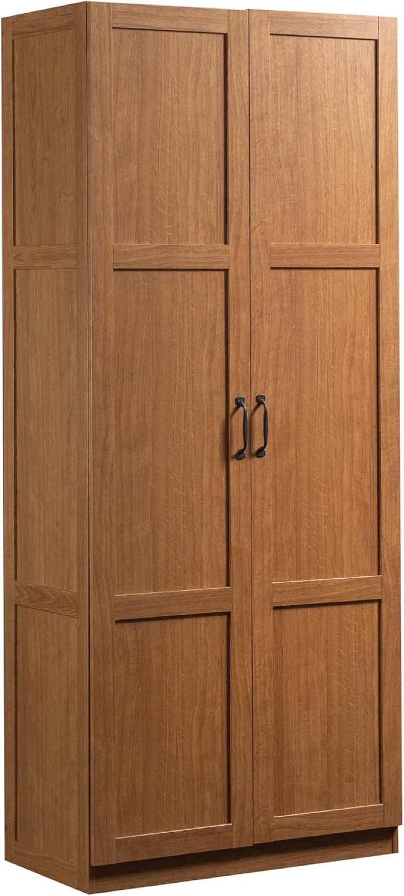 sauder, storage cabinet, with highland oak finish