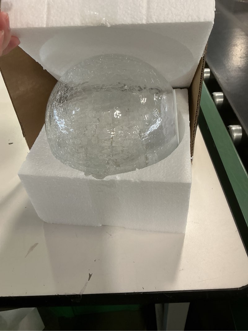 Condition photo showing Good Condition for Crackle Globe LED Lamp Battery Operated, Lighted Glass Orb for Festival Christmas Decoration, Gold Mercury Glass Ball Light for Living Room Indoor, Glowing Night Light Ball Lamp, Sphere Table Lamp 8 inch