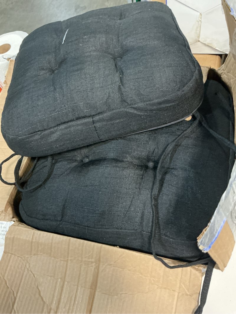 Condition photo showing Good Condition for Indoor Thick Sponge Seat Cushions (Set of 4) black 