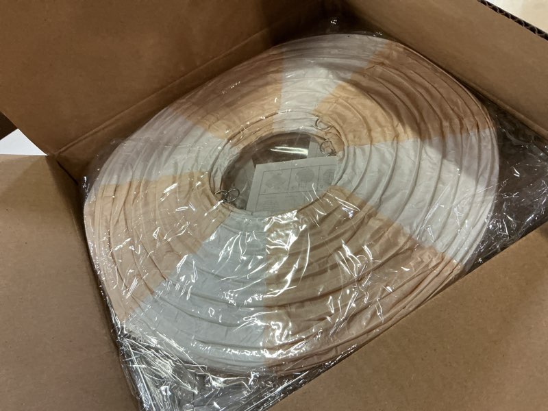 Condition photo showing Good Condition for meooeck 8 sets light brown hot air balloons classroom decorations baby shower table centerpieces 11.8'' paper lantern party packs with basket for birthday, wedding, gender reveal light brown 8