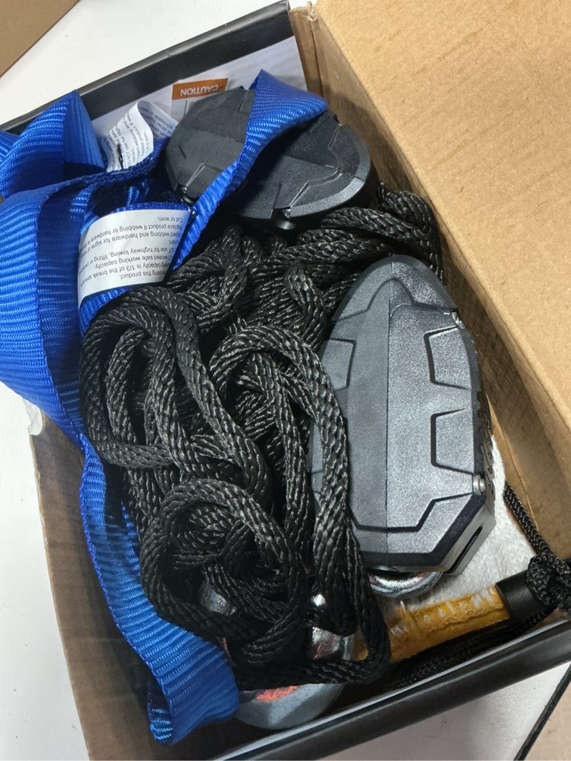 Condition photo showing New/Like New for xstrap rope hoist 50 feet block and tackle pulley system for lifting heavy objects, heavy-duty 2000 lbs breaking strength with 2pk soft loops, 5:1 lifting power pulley hoist (upgraded black) upgraded 50ft black