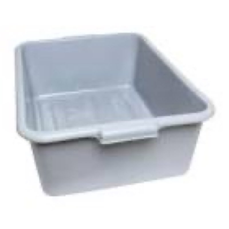 A-to-Z Supply PLBT007G Bus Box, 1-Compartment, 20-1/2" x 15-1/2" x 7" deep, Integrated Handles, Stackable, high-Density polyethylene, Gray, NSF