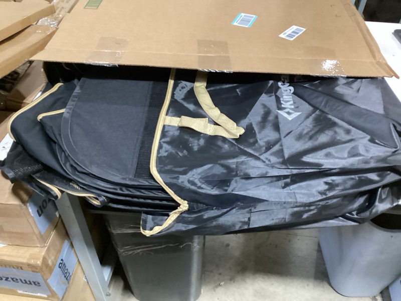 Condition photo showing As Is for kingcamp dog playpen, portable foldable cat kitten puppy tent crates 29"/36"/50" pop up pet playpen with zippered bottom & cover for indoor outdoor use (x-large, black) playpen black playpen-extra large (50"x50"x23.6")