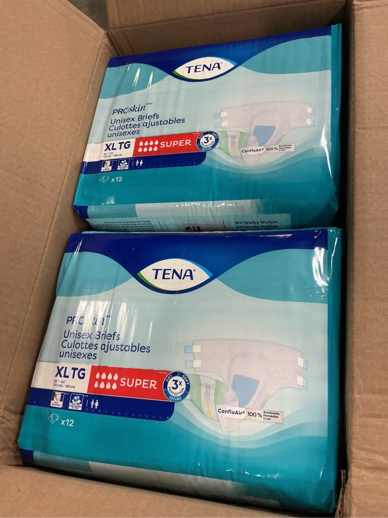 Condition photo showing New/Like New for tena proskin unisex adult diapers with tabs, maximum absorbency, x-large, 48 ct x-large 48