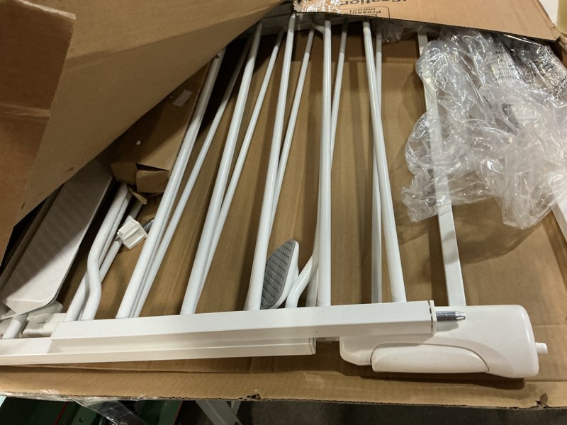 Condition photo showing As Is for Fairy Baby Extra Wide Baby Gate for Doorways Auto Close Safety Gates for Bedroom, Fits 57.5 Inch to 62 Inch with Pressure Mounted Extention Kit, White 57.5-62 Inch (Pack of 1)