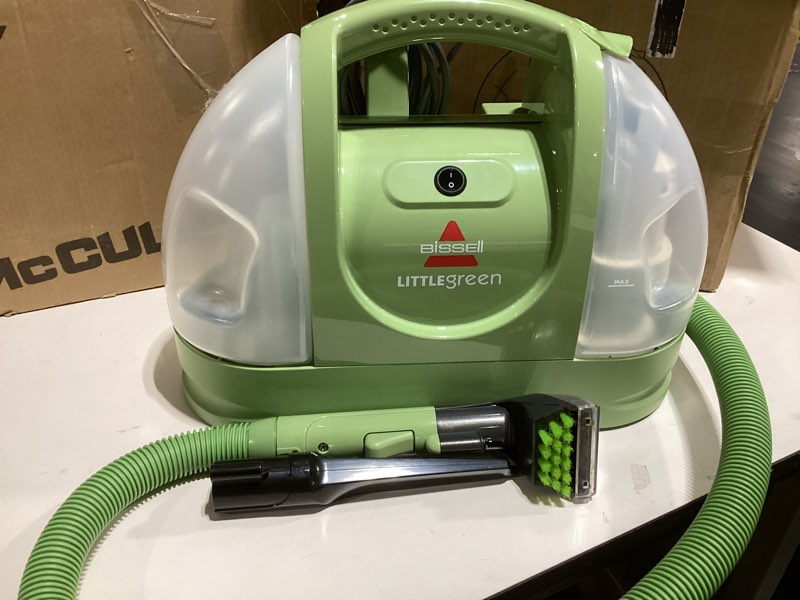 Condition photo showing As Is for BISSELL Little Green Multi-Purpose Portable Carpet and Upholstery Cleaner, Car and Auto Detailer, with Exclusive Specialty Tools, Green, 1400B