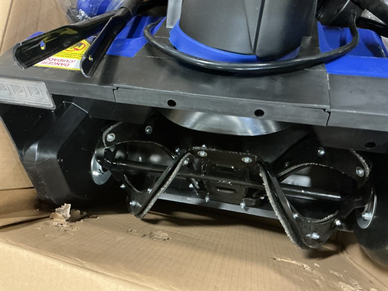 Condition photo showing As Is for Snow Joe Corded Electric Snow Blower with Dual LED Lights, 22-Inch Clearing Path, 15-Amp Motor - Heavy-Duty Blowing Machine for Ice Removal from Driveway, Sidewalk, and Walkway, SNJ-SJ627E 22-Inch, 15-Amp w/LED Headlight Kit