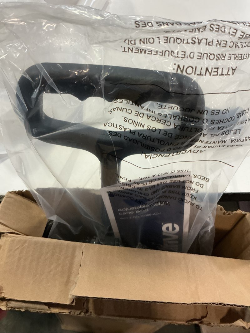 Condition photo showing New/Like New for drive medical rtl10365-adj adjustable lightweight folding cane with seat, black new model