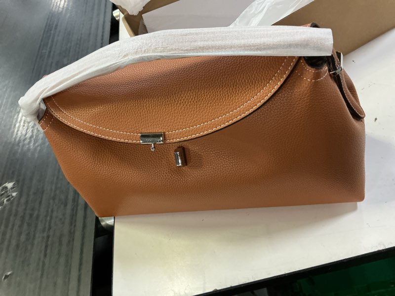 Condition photo showing New/Like New for leather crossbody bag for women, multiple compartments for everyday & travel brown