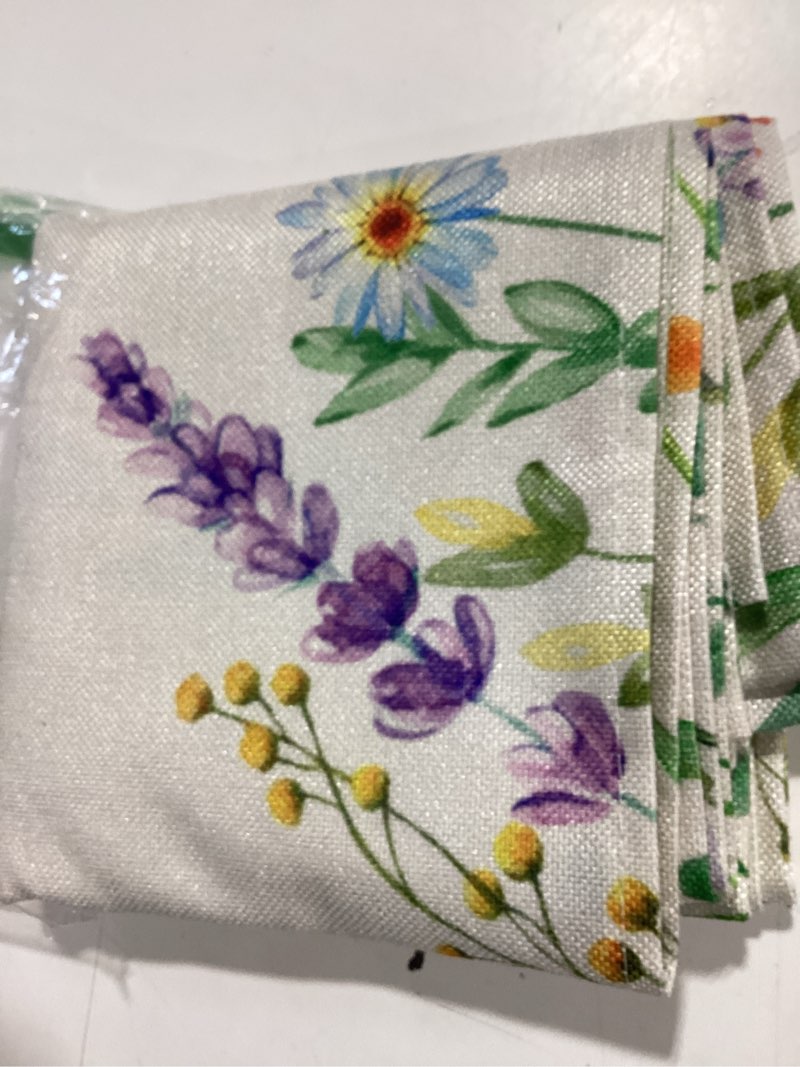 Condition photo showing Good Condition for geeory spring table runner 13 x 90 inch, floral wildflowers decorative rustic farmhouse table decoration for kitchen dinning, indoor outdoor dinner party decor gt149-90 multi color 13"x90"