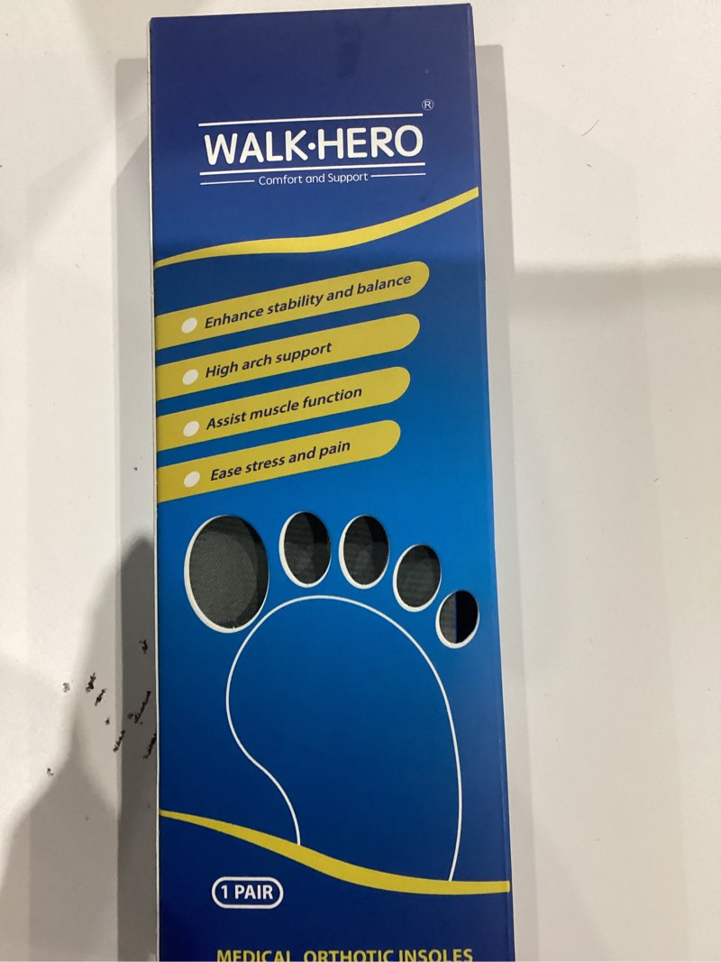 Condition photo showing Good Condition for Plantar Fasciitis Feet Insoles Arch Supports Orthotics Inserts Relieve Flat Feet, High Arch (Mens 7-7 1/2 | Womens 9-9 1/2) Gray Mens 7 - 7 1/2 | Womens 9 - 9 1/2