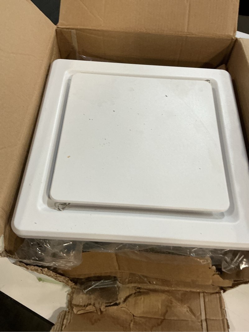 Condition photo showing As Is for homewerks 7140-80 bathroom fan ceiling mount exhaust ventilation, 1.5 sones, 80 cfm, white standard 80 cfm