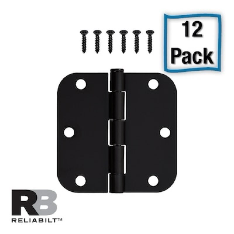 reliabilt 3-1/2-in h x 5/8-in radius oil-rubbed bronze mortise interior door hinge 12 -pack