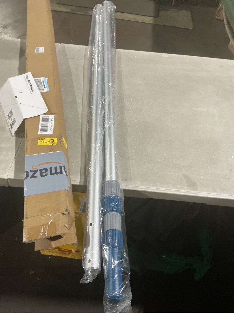 Condition photo showing Good Condition for poolvio 12ft pool pole, 2-piece telescopic swimming pool cleaning pole with universal threaded tips, 2-in-1 design for skimmer nets, vacuum heads, brushes & household cleaning tools 12 foot pro