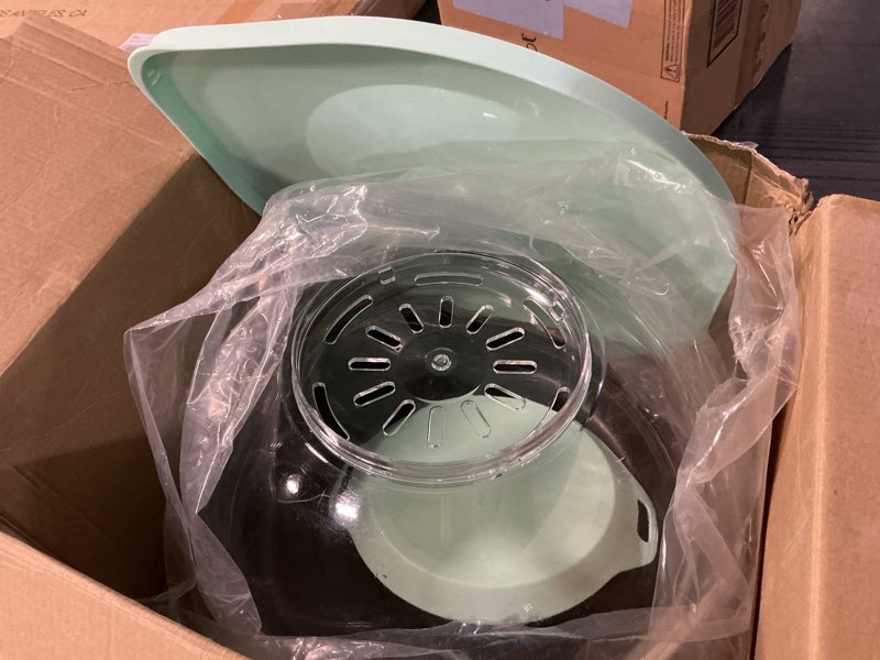 Condition photo showing Good Condition for DASH SmartStore™ Deluxe Stirring Popcorn Maker, Hot Oil Electric Popcorn Machine with Large Lid for Serving Bowl and Convenient Storage, 24 Cups – Aqua 24 Cups Aqua