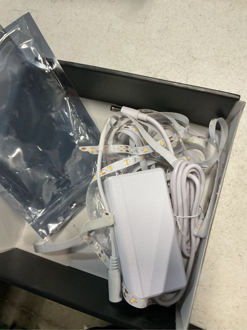 Condition photo showing As Is for miwise rgb cob led strip light 32.8ft/10m,color changing dimmable super bright strip light 24v,work with alexa/google assistant/tuya multicolor flexible tape light,for tv,bedroom,party diy decoration rgb(kit) 32.8ft/10m