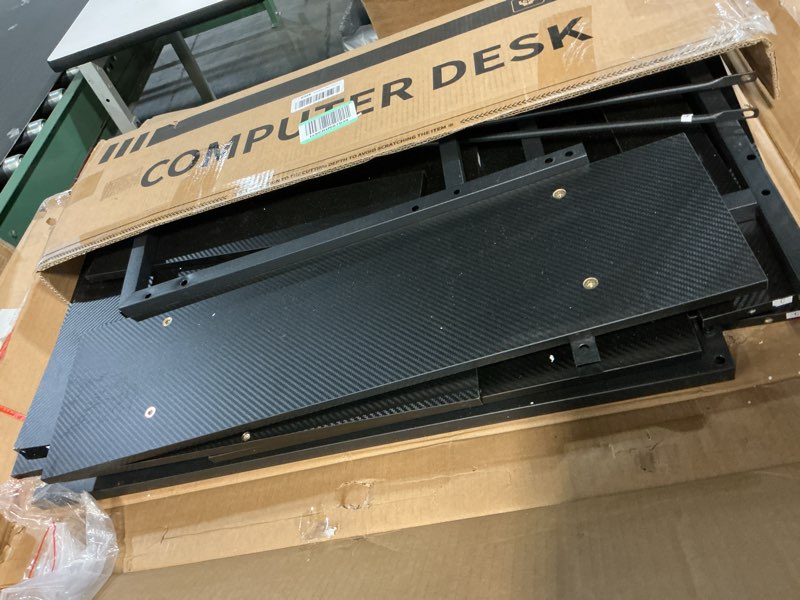 Condition photo showing Good Condition for ODK Reversible Gaming Desk LED Lights, 40 Inch Computer Desk with Storage Shelves & Monitor Stand, Study Table for Home Office, Small Space Bedroom, Carbon Fiber Black 40 Inch Carbon Fiber Black