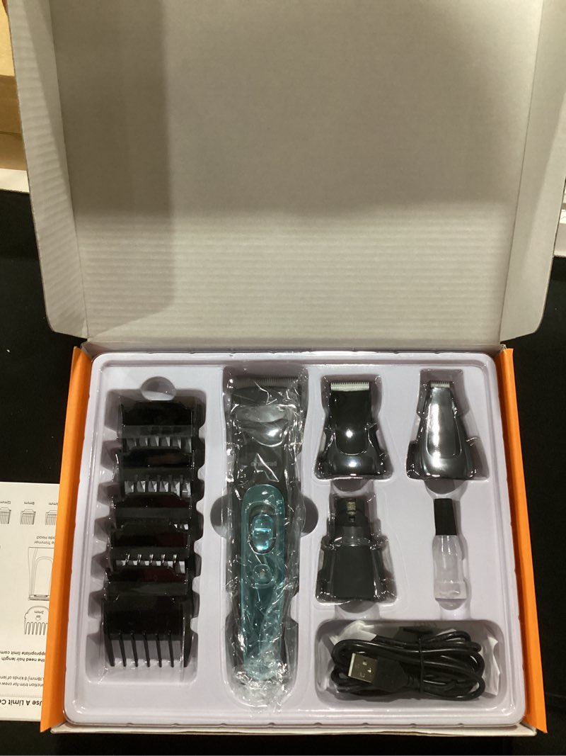 Condition photo showing New/Like New for oneisall professional dog grooming kit at home: all-in-one quiet clippers & nail grinder with led light, 2000mah cordless dog shaver, safe poodle grooming kit for paws, face, ears & body blue