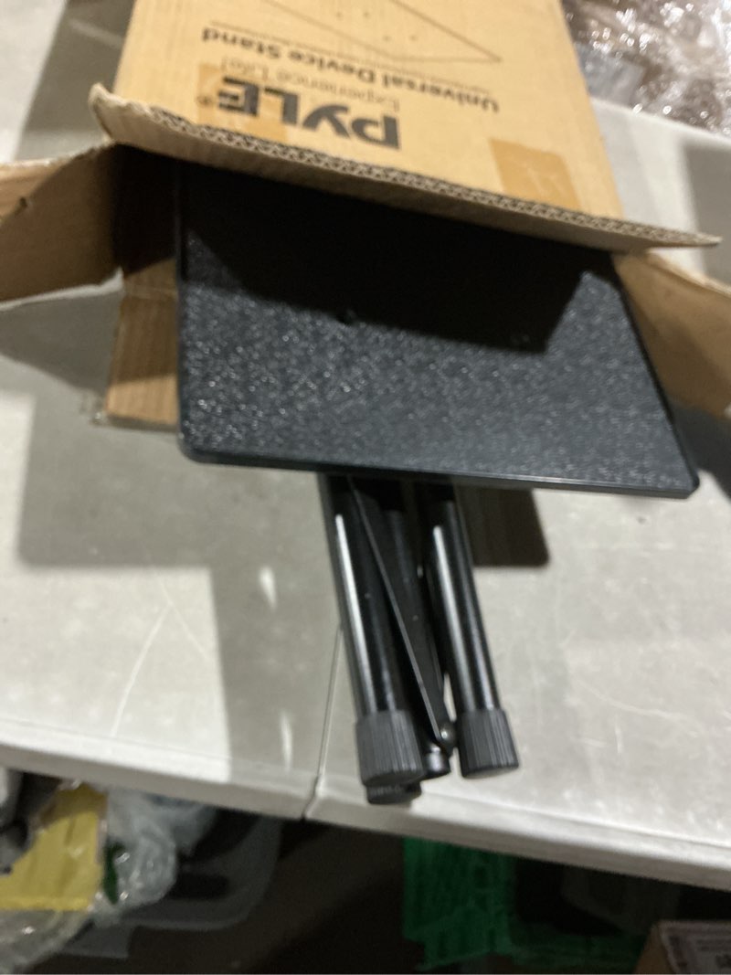Condition photo showing Good Condition for pyle-pro universal laptop projector tripod stand - computer, book, dj equipment holder mount height adjustable up to 39.37” w/ 14” x 11” plate size - perfect for stage or studio use plpts2
