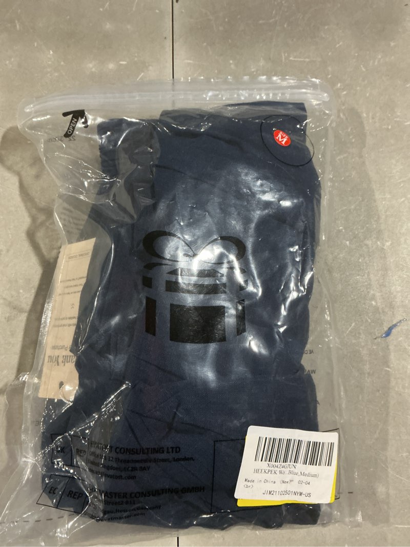 Condition photo showing Good Condition for heekpek women linen pants wide leg summer flowy elastic waist palazzo beach vacation clothes travel trousers with pockets navy blue medium
