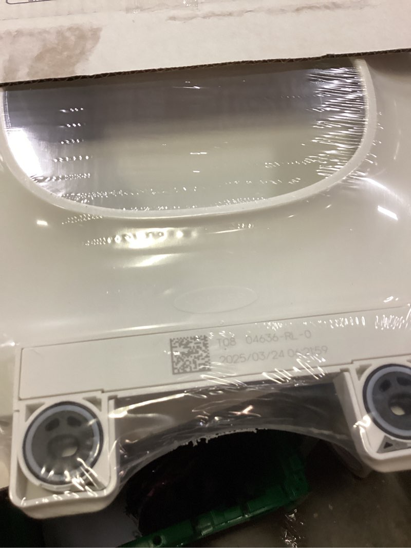 Condition photo showing New/Like New for kohler 4636-rl-0 cachet readylatch elongated slow close toilet seat, soft close toilet seat quiet lid, contoured grip-tight bumpers installation hardware, apartment essentials, white white elongated ready latch