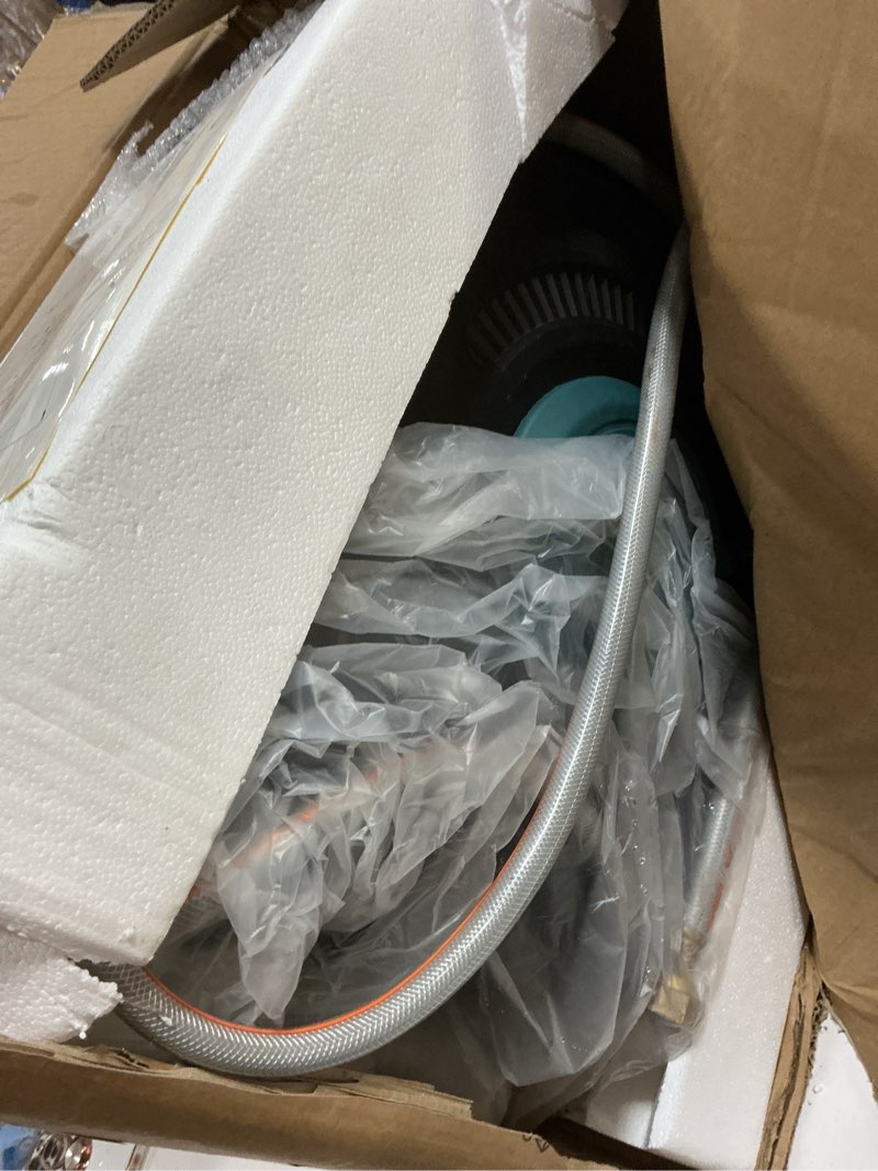 Condition photo showing As Is for ayura retractable garden hose reel 100 ft x 1/2 inch with pro metal shaft, heavy duty automatic garden hose reels with kink-free rewind and lock at any length, wall mount water hose reel for outside