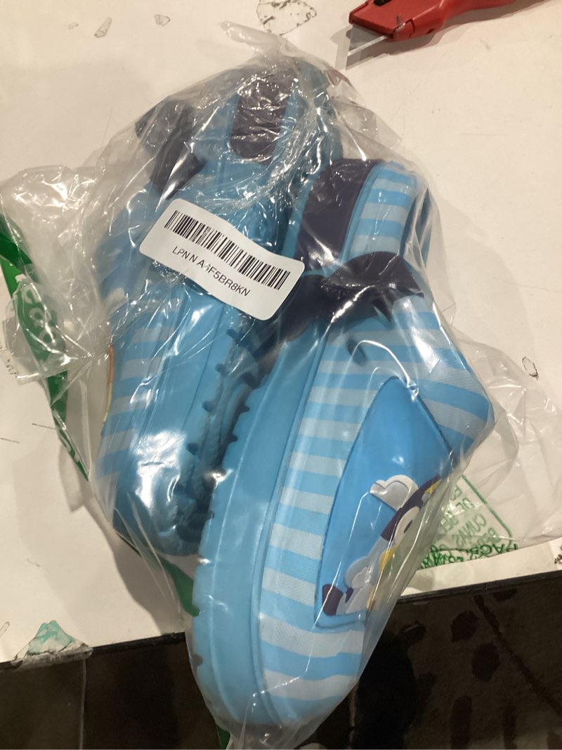 Condition photo showing Good Condition for Bluey Boys & Girls Clogs Kids Slip On Beach Water Shoes with Adjustable Strap 13 Little Kid Blue Stripes