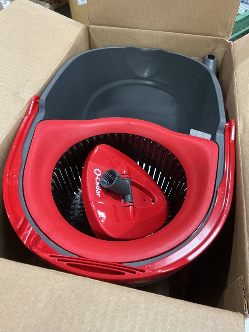 Condition photo showing Good Condition for O-Cedar EasyWring Microfiber Spin Mop, Bucket Floor Cleaning System, Red, Gray, Standard Easywring Spin Mop & Bucket