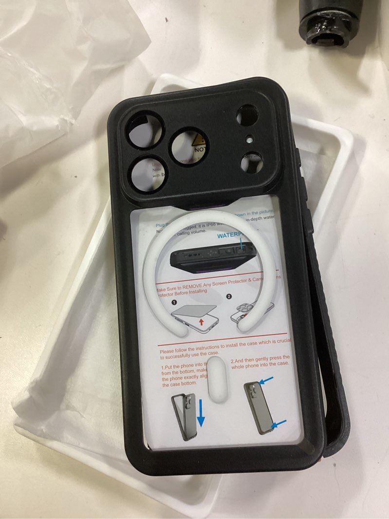 Condition photo showing Good Condition for Lanhiem Magnetic for iPhone 17 Pro Case Privacy, Waterproof Dustproof Case, [Built in Anti-Spy Screen Protector] [Fit for MagSafe] Heavy Duty Full Body Rugged Clear Cover 6.3" (Black) for iPhone 17 Pro 6.3" Black-Privacy