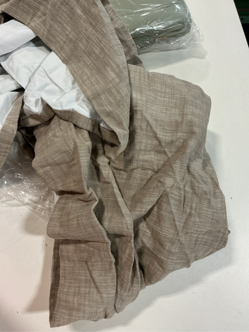 Condition photo showing New/Like New for quince textured cotton true blackout curtain (only 1) oatmeal 48x84