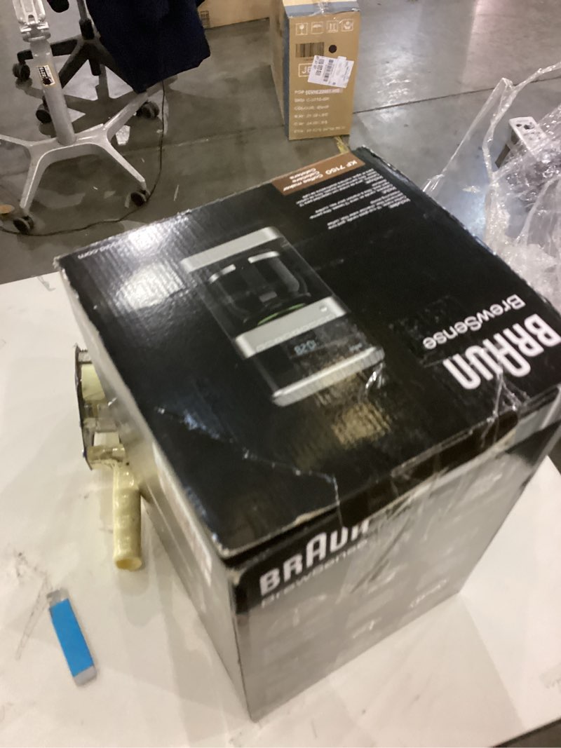 Condition photo showing As Is for Braun BrewSense 12 Cup Drip Coffee Maker - Pause & Pour Mid Brew, Coffee Machine with 24-Hour Timer & Clock, Bold & Regular Strength, 1-4 Cup Functions, Self Clean, Auto Shutoff, Stainless Steel